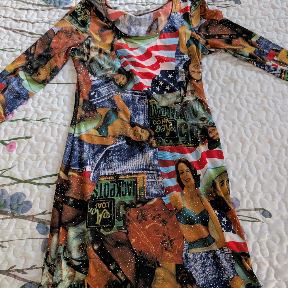 Colorful Graphic Print Mini Dress